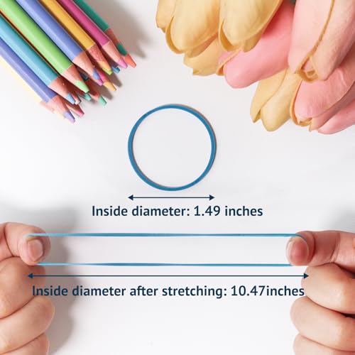 Zelin 100 Pcs Colorful Rubber Bands - Office Supplies Boxed Set, 7x Stretch