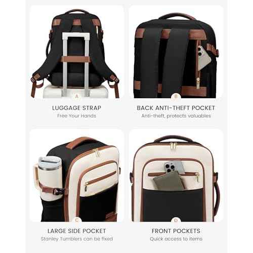 LOVEVOOK Travel Backpack for Women with Shoes Compartment,40L Personal Item Travel Bag Flight Approved Carry On Backpack with 2 Packing Cubes,Large Casual Weekender Luggage Daypack