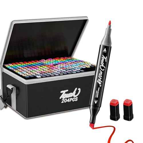 204 Colors Alcohol Markers, Double Tip Art Marker Set for Artist(Broad Chisel and Fine Tip), Perfect for Kids Adult Coloring Books Sketching and Card Making