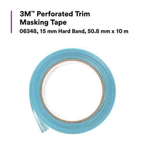 3M Perforated Trim Masking Tape 06348, Molding Paint Protection, Trim Lifting Tape, Hand Tearing, 15 mm Hard Band, 50.8 mm x 10 m