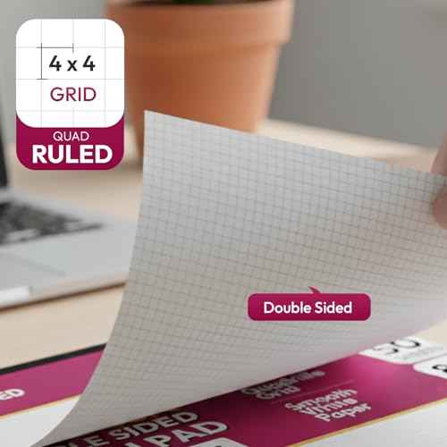 Top Desk Graph Paper Pad 22x17 Inch, 50 Sheets, Double-Sided, 70 GSM Large Quadrille Grid Paper for Drafting, Design, Art & Illustration, Architecture and Academic Use