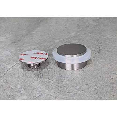 Adhesive Door Stop with Screw (Dual Installation System), Matte Finish, White Rubber, Manufacturing and Design Hardware EVI, Ref I-20335 x 19BDUALBCB, 35©ª x 20mm, 04020335X19BDUALAM