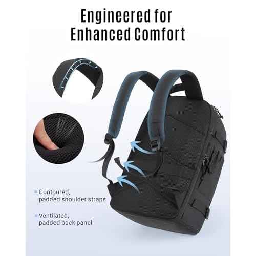 LIGHT FLIGHT Travel Backpack Carry On Flight Approved TSA Friendly Backpack Water-resistant Lightweight Business Large Weekender Bag Casual Daypack 15.6" Laptop Backpack for Men Women,Black