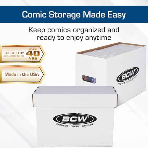 BCW Short Comic Storage Box - 3 Pack | Holds 150-175 Current/Silver Age Comics | Stackable, Durable 200 lb. Strength