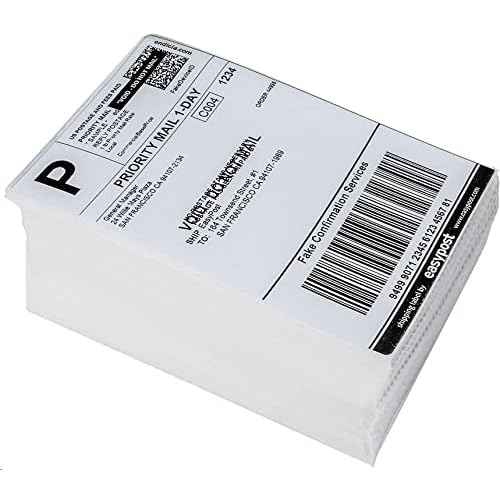 9527 Product Fanfold 4 x 6 Direct Thermal Labels White Perforated Shipping Labels,2 Stack,Total 2000 Labels