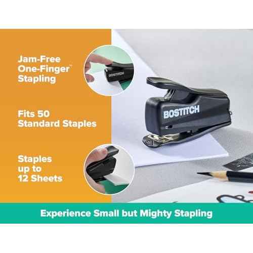 Bostitch Nano Mini Staplers, Black, 2-Pack (1830-2PK)