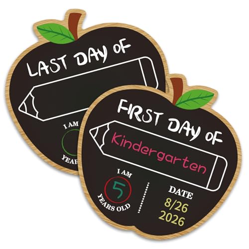 WALENGIF A-Chalkboard First & Last Day of School Sign - Double-Sided Reusable Back to School Board