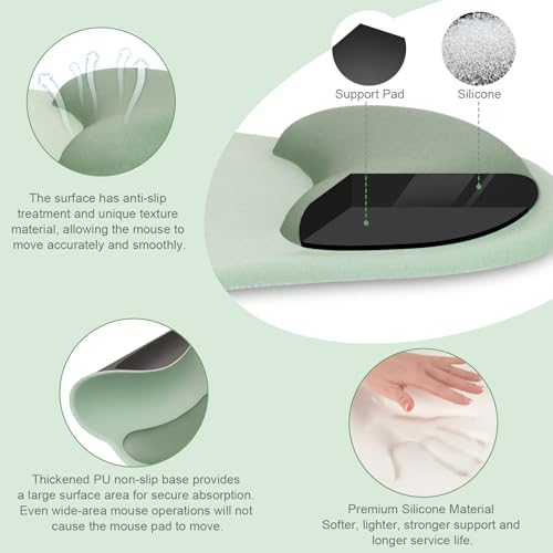 MOSISO Wrist Rest Support for Mouse & Keyboard Set - Antique Green