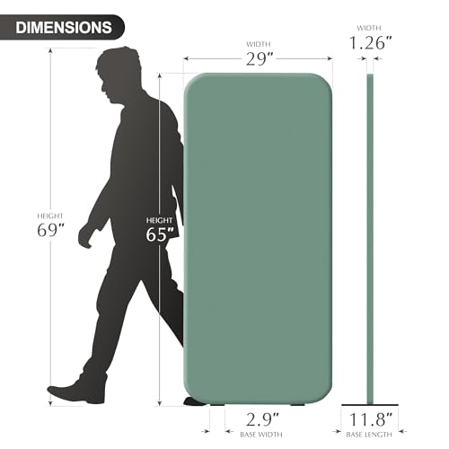 DECOLAB 29x65 in Standing Room Divider Privacy Panel Aqua