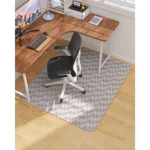 Blvornl Large Office Chair Mat for Hardwood Floor, Rolling Chair Chair Mat for Hard Wood, Large Anti-Slip Hard Floor Protector, Heavy Duty Computer Desk Rug for Office and Home 53"*45"