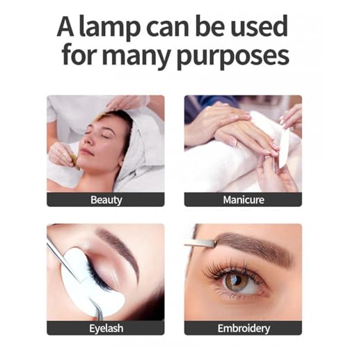 Half Moon Nail Desk Lamp, 20 Inch 1500LM 3200?5600K Dimmable Lash Light with Phone Clip Foldable Touch Control Led Nail Tech Lamp for Eyelash Extension, Tattoo, Manicure (US Plug)