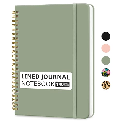 A-Green Taja Lined Spiral Notebook 5.7x7.9 Inch A-Lined College Ruled