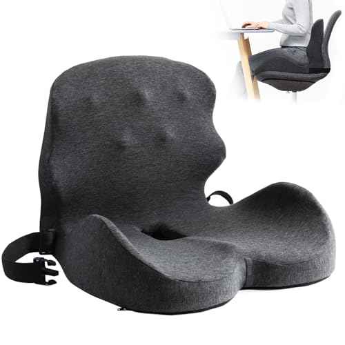 Extra Thick & Large Office Chair Cushion,3.75 lbs Back and Seat Cushion for Tailbone Pain Relief,Raised Seat Cushion Edge and Thickened Lumbar Support,Suitable for Office and Home Seat