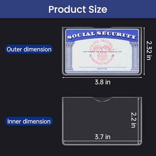 Sooez 10 Pack Social Security Card Protector, 24 Mil Thick Card Protector Sleeves, Protective Credit Card Sleeve, Clear Card Sleeves, Perfect Fit for Social Security, Medicare, Credit, Business Card
