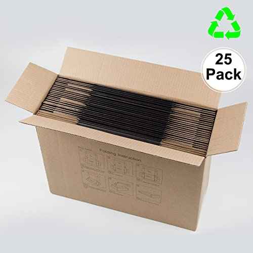 8x8x4 Inches Shipping Boxes Pack of 25, Packaging Corrugated Cardboard Mailer Boxes for Small Bussiness, Black