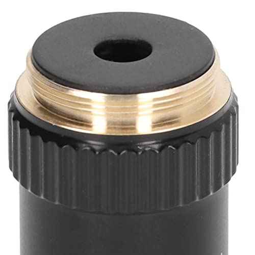 Biological Microscope Lens, 195 Achromatic Black Objective Lens 100X High Power Objective Interface 20.2mm Thread Shape Standard RMS Size, for Use on Microscopes Replacement