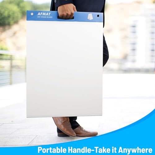 AFMAT 2-Pack Tabletop Sticky Easel Pad & Dry Erase Board 20x23in - Portable Presentation Stand for Teachers & Kids Doodling, Model 2