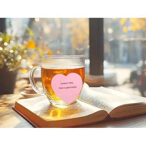 Mini Skater 2 Pack Kraft Paper Sticky Notes Heart Shaped Self-Stick Blank Book Tabs Paper Markers Sticky Notes Pad 100 Sheets Index Sticker (Pink)
