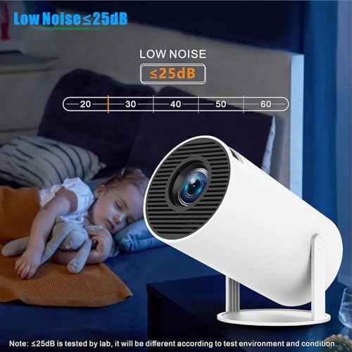 HY300 Pro Mini Projector, Portable, 180 Degree, 4K 1080P, Dual-Band WiFi 6 5G, Bluetooth 5.0, Android 11, 130 Inch Display, For Phone/PC/Laptop/PS5/Stick, 4K Home Cinema Projector, HDMI (HY300 PRO)