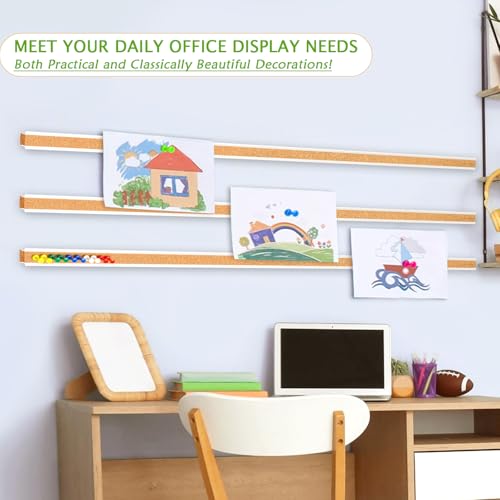 Cork Bulletin Board Strips for Wall, 5pcs Cork Strips Aluminum Frame Bulletin Bar Strip for Classroom, Office, Walls (35.5"¡¿1.1")