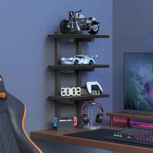 Clamp On Desk Organizer, 3-Tier Desktop Bookshelf, Adjustable Desk Storage Shelf, Metal Frame, for Office, Study and Game Room, Black DSBK3601