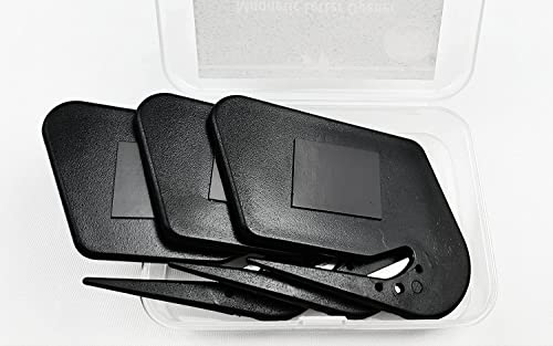 OZXTYO 3 Pack Magnetic Letter Openers for Envelopes - Black, Safety Blade, Strong Magnet