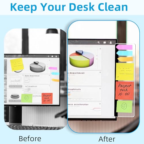 2 Pack Acrylic Monitor Memo Boards - Sticky Note Holders for Office Desk Organizer