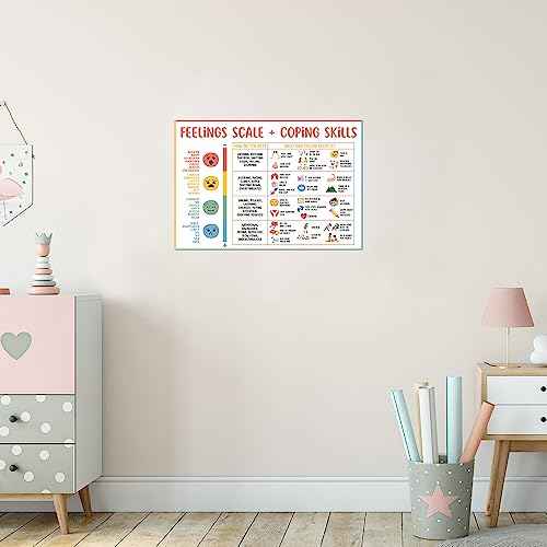 Feelings Chart For kids Mental Health Posters Help Students Understand Emotions Poster Calm Corner Special Education Classroom Decorations Preschool Classroom Supplies Unframed 12x16in