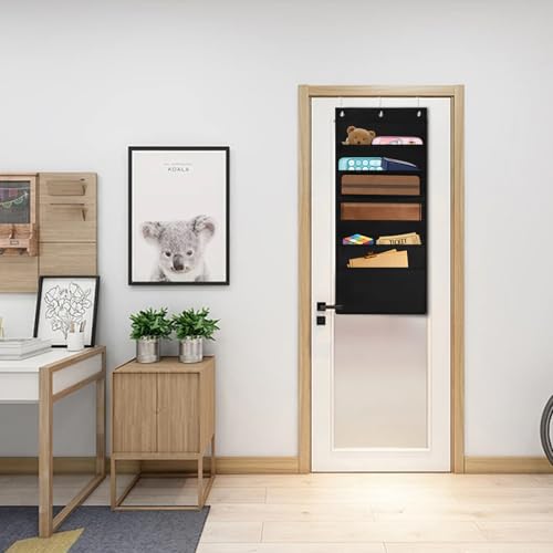 QKEL 6-Pocket Wall File Organizer with 3 Hangers for Door & Wall Storage