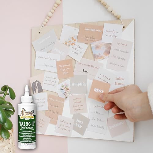 Aleene's Tack-It Over & Over Repositionable Liquid Glue 4 fl oz - Removable Adhesive, Clear, Pack of 1