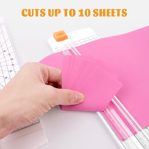 14-Inch Dual-Blade Paper Cutter with Adjustable Guide & Built-in Tape Measure