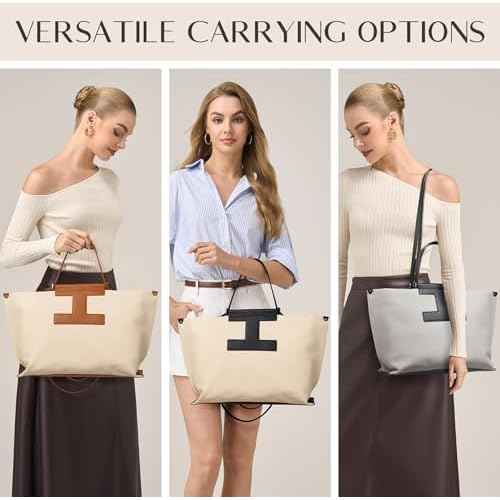 CHUNLI Laptop Tote Bag for Women,15.6 Inch Waterproof Scratch-Resistant Leather Work Computer Bag Business Office Briefcase