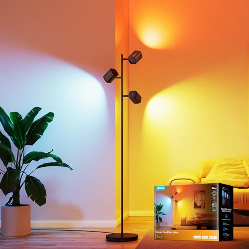 Govee Tree Floor Lamp with 3 Rotatable Lights, Smart Mood Lighting