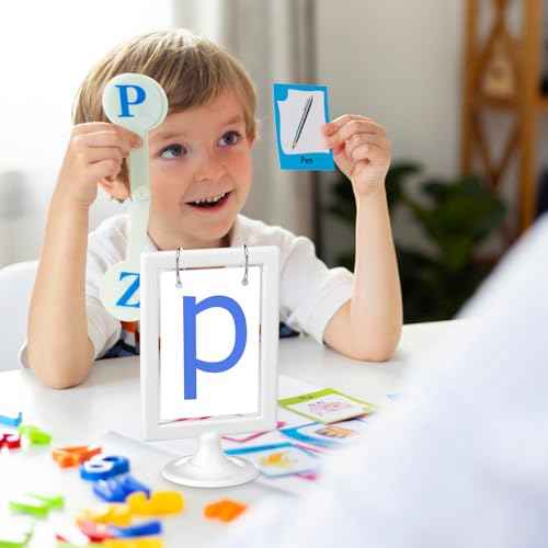Geelin Mini Anchor Chart Holder 4 x 6 Inches Learning Card Stand Anchor Chart Storage Double Sided Card Display for Holding Alphabet Number Vocabulary Paper Organization Interactive Displays(12 Pcs)
