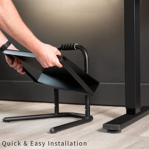 VIVO Black Ergonomic Height Adjustable Foot Rest Platform STAND-FT01