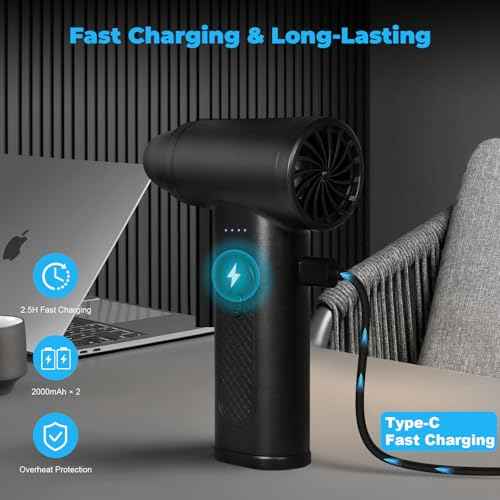 KozyOne Compressed Air Duster, 130000RPM Electric Air Duster with LED Lighting,Rechargeable Air Blower, Cordless Compressed Air Duster for PC, Keyboard, Car, Outdoor