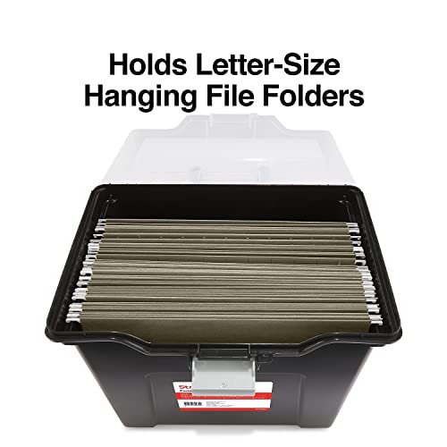 Staples Portable File Folder Tote Black - Letter Size Hanging Files, 1 Pack