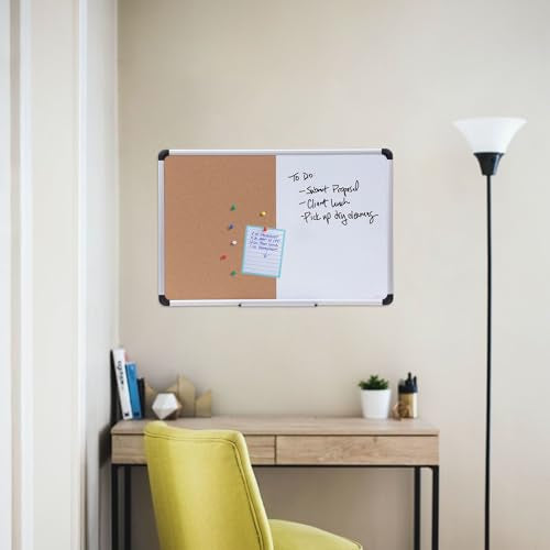 Universal Cork & Dry Erase Board 36x24in Magnetic & Bulletin Surface