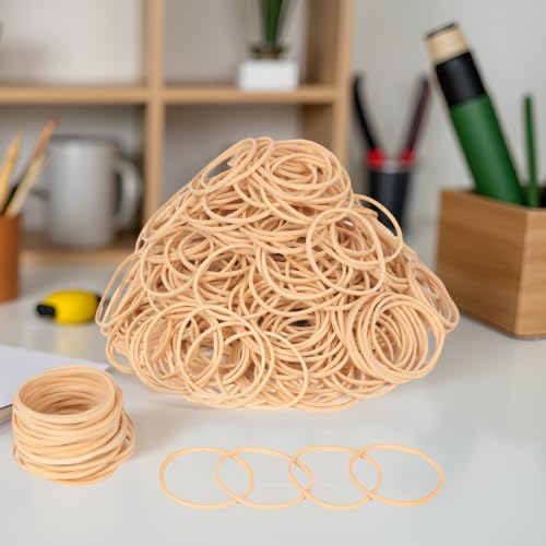 Size 16 Rubber Bands 530pcs Beiges – Heavy Duty Small Elastic Office Organizer Band