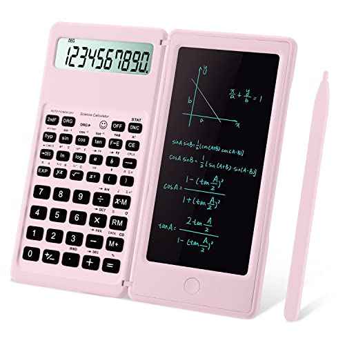 Scientific Calculators for Students, 10-Digit Large Screen, Math Calculator with Notepad, Classroom Must Haves for Middle High School Supplies & College £¨Pink