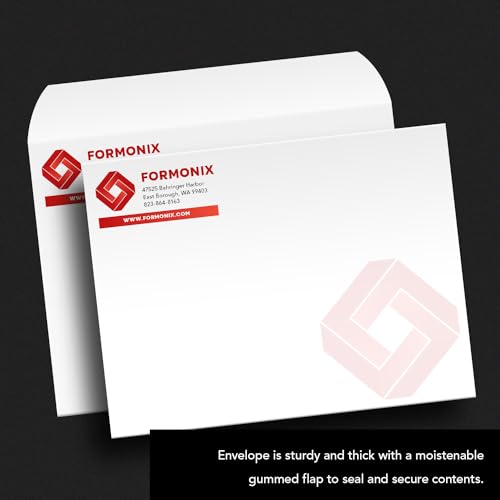 Custom 9x12 Booklet Envelopes - Upload Logo & Return Address - Bright White, Sturdy, 50 Pack