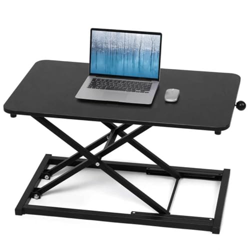 Height Adjustable Standing Desk Converter,Keyboard Riser for Stand Up Desk Riser,Computer Keyboard Stand for Desktop,Computer Workstations Home Office Portable Table Black Size 23.6 Inch