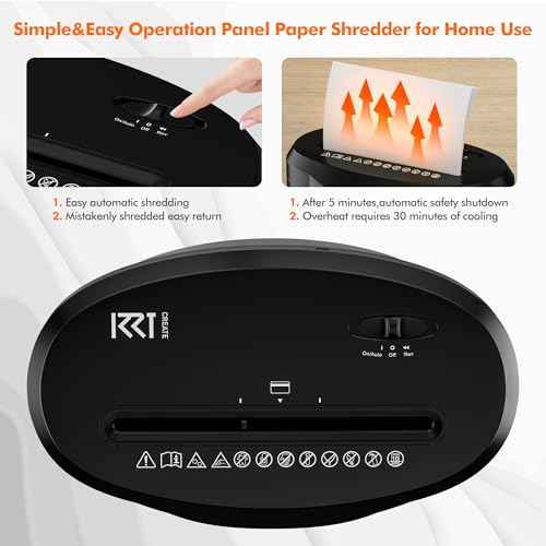 Electric Paper Shredder for Home Use, 10-Sheet, Cross-Cut Paper Shredder 5 Gal Wastebin, Shreds Documents, Credit Cards,Staples, Compact Personal Shredders for Home Office Heavy Duty