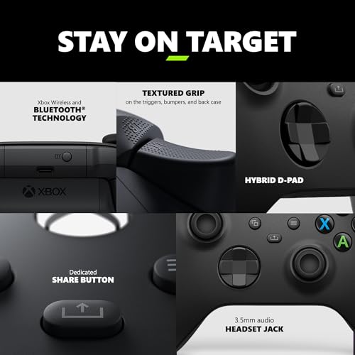 Xbox Wireless Gaming Controller (2025) – Carbon Black – Play on Xbox, Windows, Android, iOS, FireTV Sticks, Smart TVs, VR Headsets