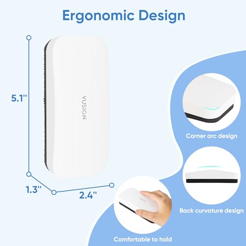 VUSIGN Magnetic Dry Erase Whiteboard Eraser 2 Pack - White, Reusable, Office & Classroom