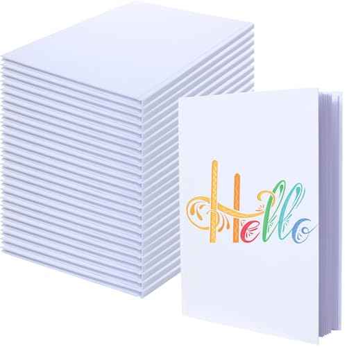 24 Count Blank Hardcover Books for Kids to Write Stories8.5x11 inch Hardcover Blank Sketchbooks Journal -Unlined Page Make Your Own Book for DIY, Classroom (18 Sheets / 36 Pages, White)