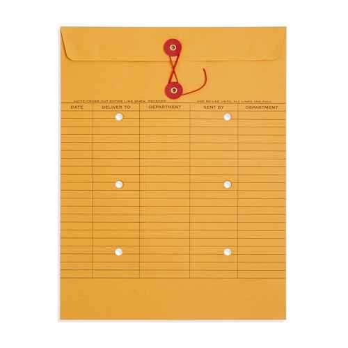 Blue Summit Supplies Interdepartment Envelopes with String Tie 10 x 13 Inches, Brown Kraft Interoffice Envelopes with string 10x13 ? Reuseable,100 Count