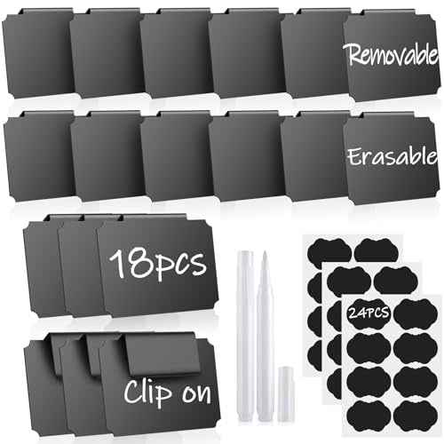 18Pcs Basket Labels for Storage Bins, Erasable Bin Basket Labels Clip On,Basket Tags for Fabric Cubes Wicker Laundry Organization