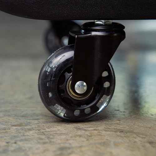 Creeper Stool with ShopSkates Caster Wheels | Roller Blade Rubber | Heavy-Duty 2.5¡± casters | 360 Degree No Noise (Red4)