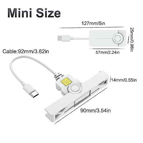 CAC Reader Type C, USB C SmartFold CAC Reader, USB C DOD Military Common Access Smart Card Reader and ID Card Reader,Compatible with Mac Os, Windows,Linux(Mini Foldable and Portable Type C)